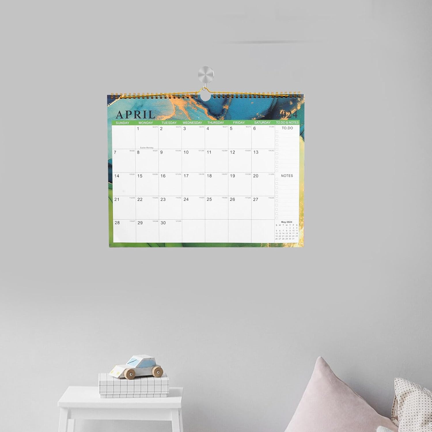 Calendario de escritorio 2024-2025, calendario de pared de enero de 2024 a junio de 2025, calendario de pared, calendario mensual, planificador de