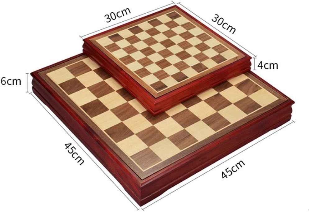 ROLTIN Juego de ajedrez de madera clásico tablero de ajedrez de madera y piezas de madera para adultos y niños