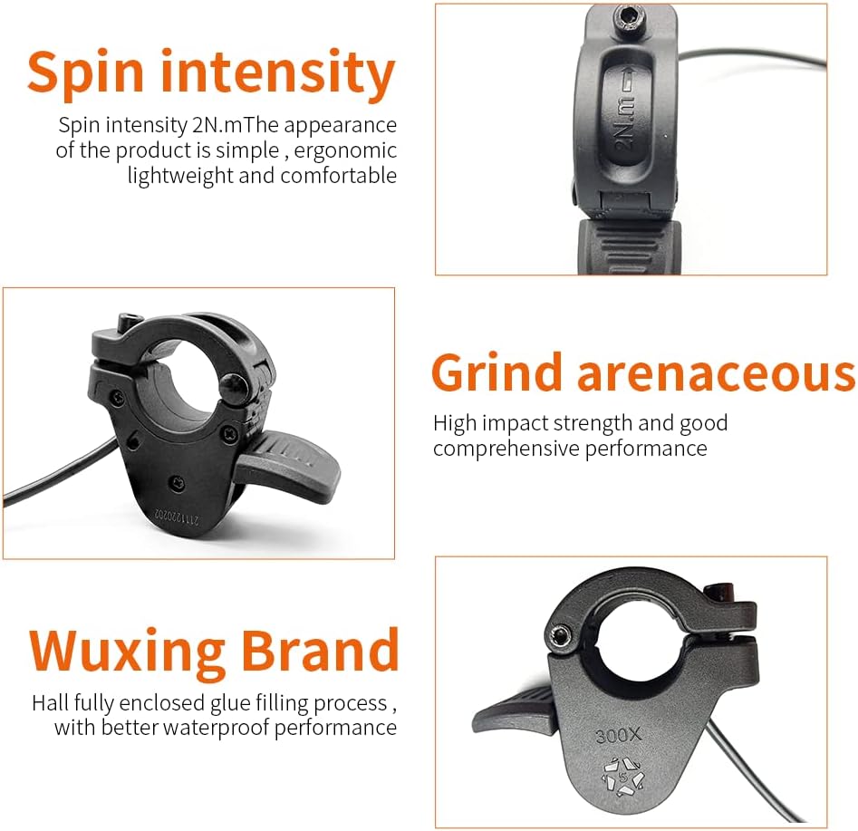 Ebike Throttle Throttle WUXING 300X mano derechaizquierda acelerador de desmontaje rápido para 24 V 36 V 48 V 60 V 72 V acelerador de bicicleta