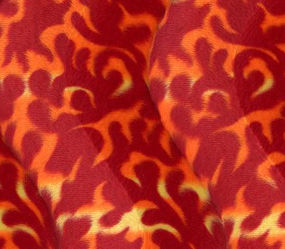 Tela Velboa de piel falsa de imitación de fuego rojo llama naranja  60 pulgadas de anchovendido por The Yard
