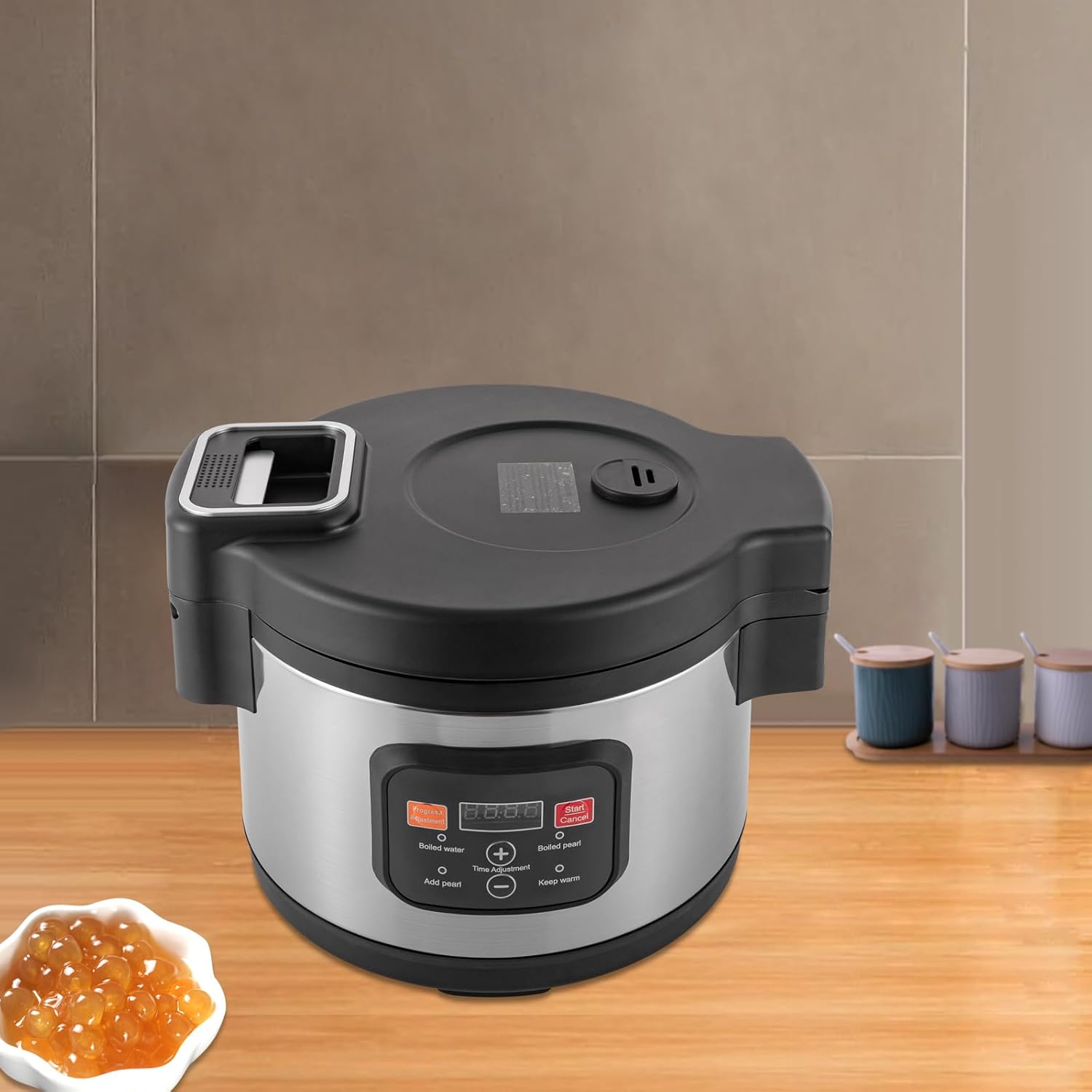 Boba Cooker comercial de 3.17 galones Boba Pot automático Pearl Pot Tapioca Olla para té Boba y té de burbujas y té de leche Pantalla táctil 110V