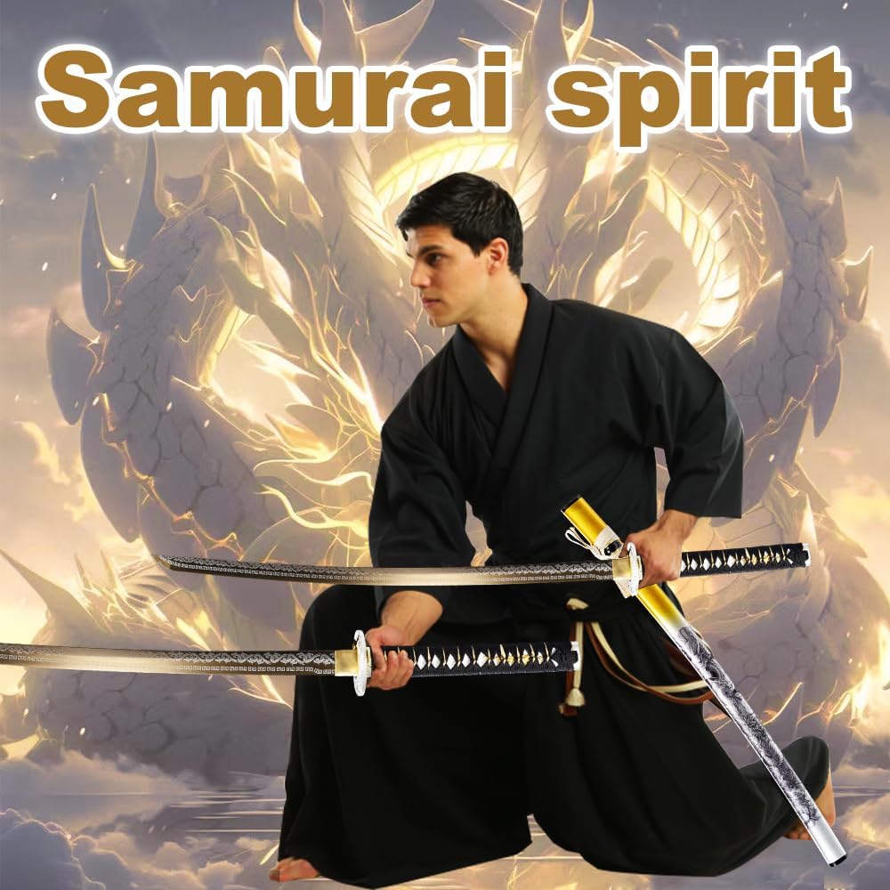 Katana de acero frío de alto carbono 10451060, espadas samuráis japonesas tradicionales forjadas a mano, armas reales afiladas, espiga completa,