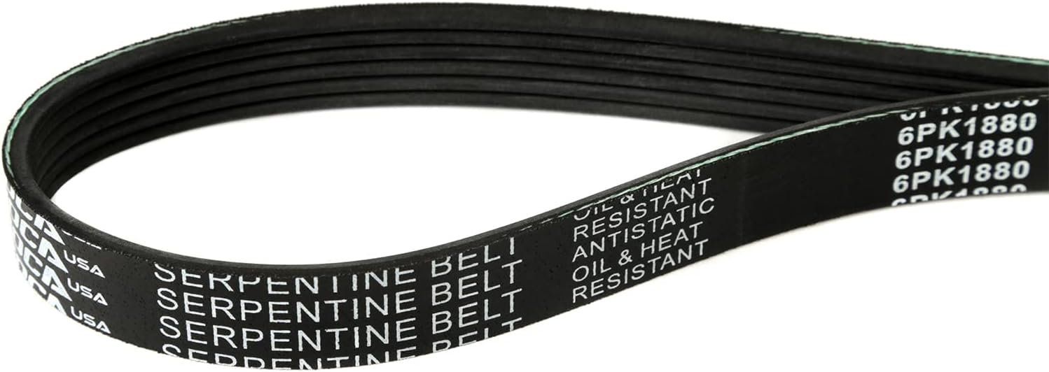6PK1880 Serpentine Cinturón para 98-05 para Volkswagen Passat, 03-08 para Toyota Corolla, 04-06 para Mitsubishi Lancer, 98-00 para Mercedes-Benz