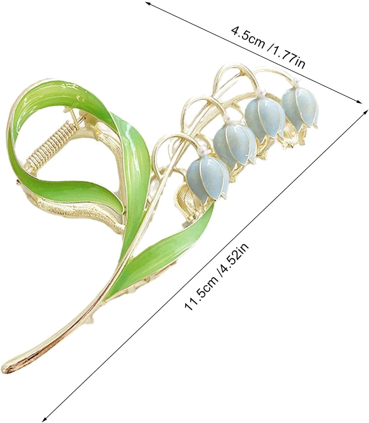 2 pinzas para el cabello con diseño de flores de lirio del valle, pinzas para el cabello de orquídea mandíbula de lirio, horquilla de metal con