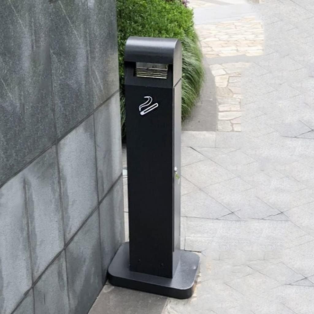 Bote de basura Cenicero vertical al aire libre de acero inoxidable para cigarrillos a tope cenicero cenicero comercial Soporte de piso para fumar