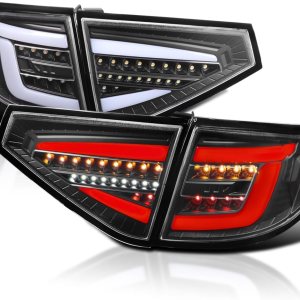 Spec-D Tuning Luces traseras secuenciales LED de carcasa transparente de carcasa negra, compatibles con Subaru Impreza 2008-2011, conjunto de par Spec-D Tuning Luces traseras secuenciales LED de carcasa transparente de carcasa negra, compatibles con Subaru Impreza 2008-2011, conjunto de par