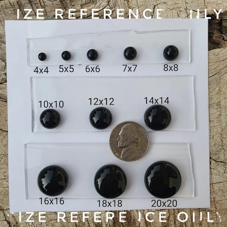 Jaipur Gems Bazaar Generic – Piedras preciosas sueltas redondas y brillantes de ónix negro, juego de 2 piezas para la fabricación de joyas, muchos