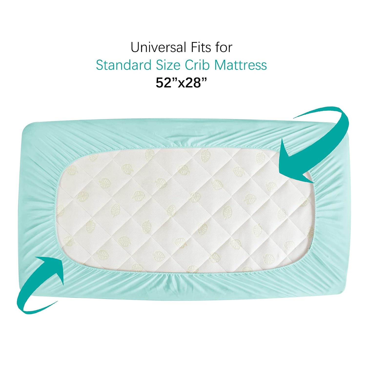 Paquete de 2 protectores de colchón para cuna, impermeables, acolchadas, ajustables, absorbentes y silenciosas, para cama de bebé (52 x 28