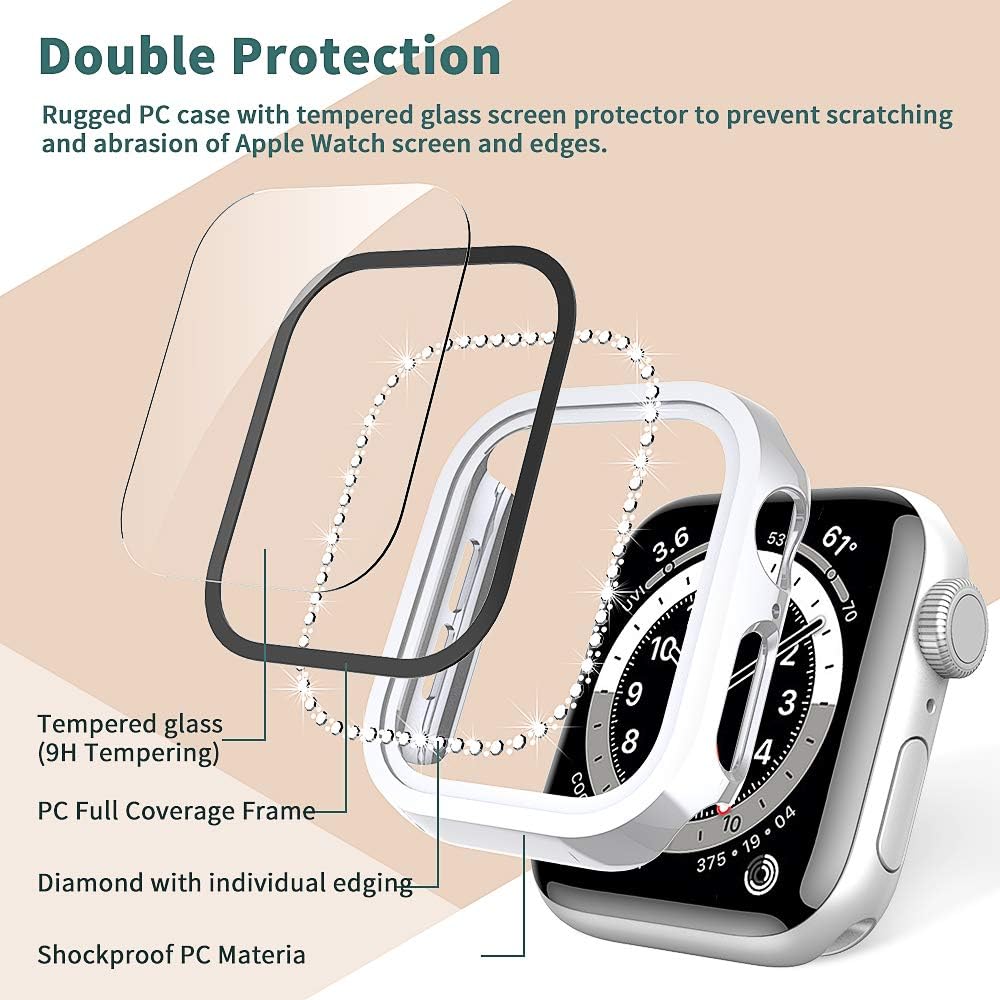 TOCOL – Juego de 2 fundas para Apple Watch Series 654321 y Apple Watch SE.