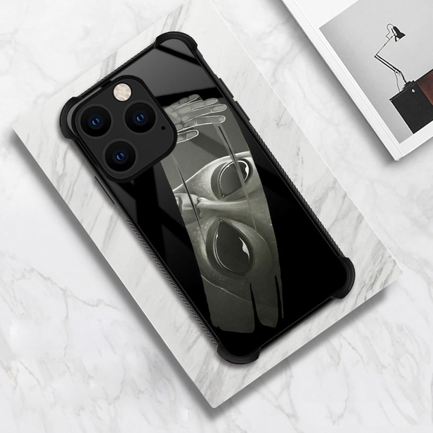 CARLOCA Funda compatible con iPhone 13 Pro, funda con patrón de vidrio Alien Clean iPhone 13 Pro, ultra protección, a prueba de golpes, de silicona