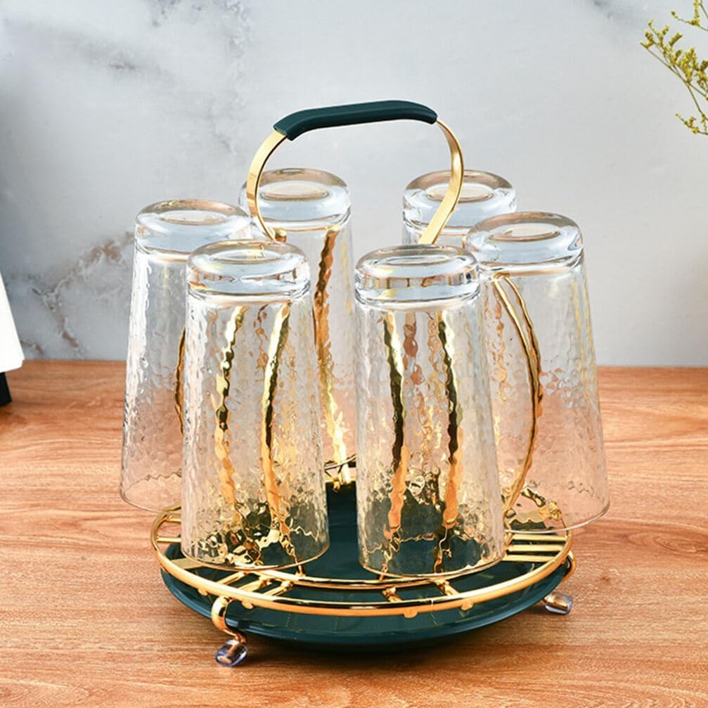 Alipis Soporte de metal para taza de árbol, soporte para mostrador, 6 ganchos para taza de café, soporte para exhibición de tazas de café,