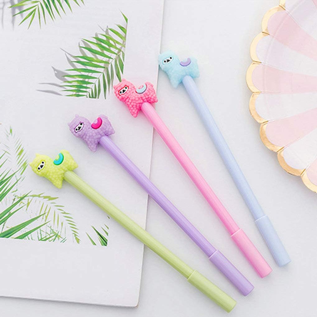 Animal Llama Oveja Alpaca Bolígrafos de Gel Set Moda Lindo Colorido Kawaii Encantador Gel Bolígrafo Oficina Escuela Papelería Bolígrafo (6 unidades)