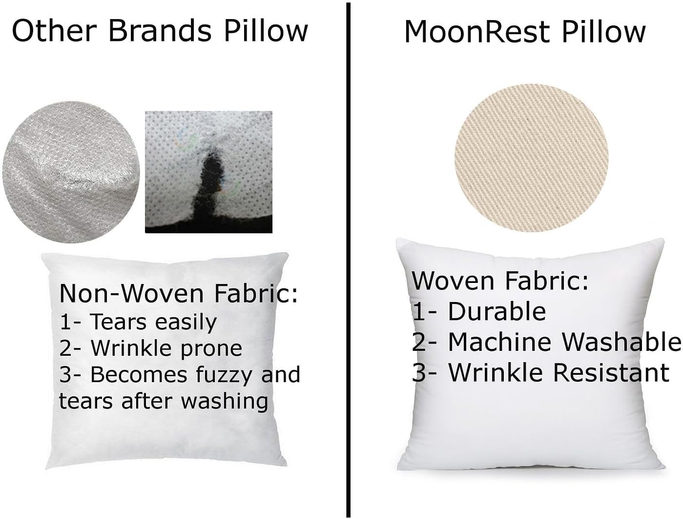 MoonRest Almohada lumbar alternativa de plumón sintético de 16 x 26 pulgadas para fundas de sofá, almohada decorativa, cojín y relleno de almohada
