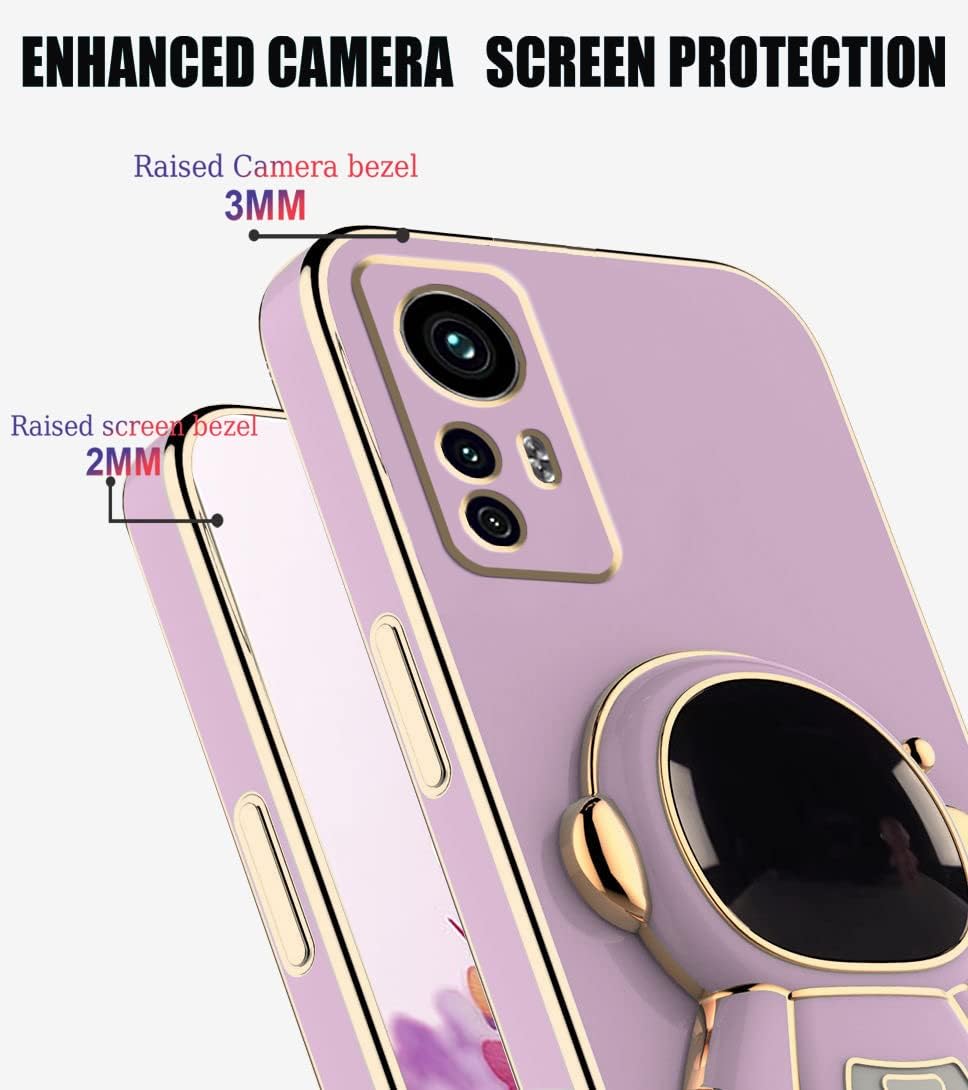 Funda compatible con Redmi Note 12s con chapado creativo astronauta caricatura, rosa, funda para teléfono Xiaomi Redmi Note 12s, funda de silicona a