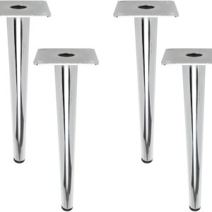Geesatis Patas de mesa de centro de 10 pulgadas  9.843 in con acabado cepillado de níquel para armario, muebles, patas redondas, altas y elegantes Geesatis Patas de mesa de centro de 10 pulgadas  9.843 in con acabado cepillado de níquel para armario, muebles, patas redondas, altas y elegantes