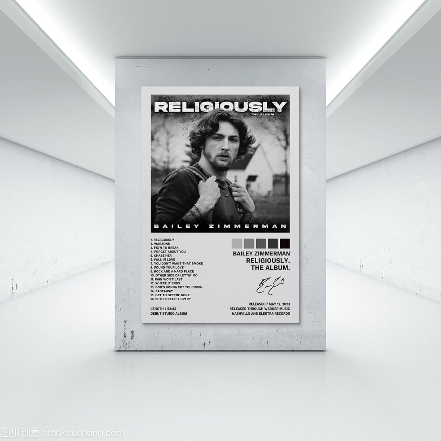 Póster de Bailey de Zimmerman Religiously. The Album. Póster decorativo para pared, lienzo, impresión artística moderna, para dormitorio, decoración