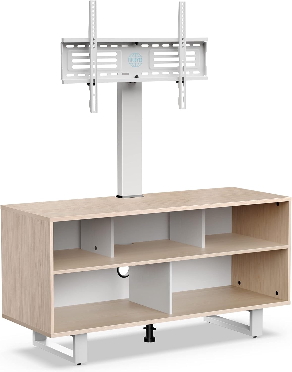 FITUEYES Soporte de TV con soporte para televisores de 32 a 70 pulgadas, centro de entretenimiento con consola de madera con capacidad para hasta