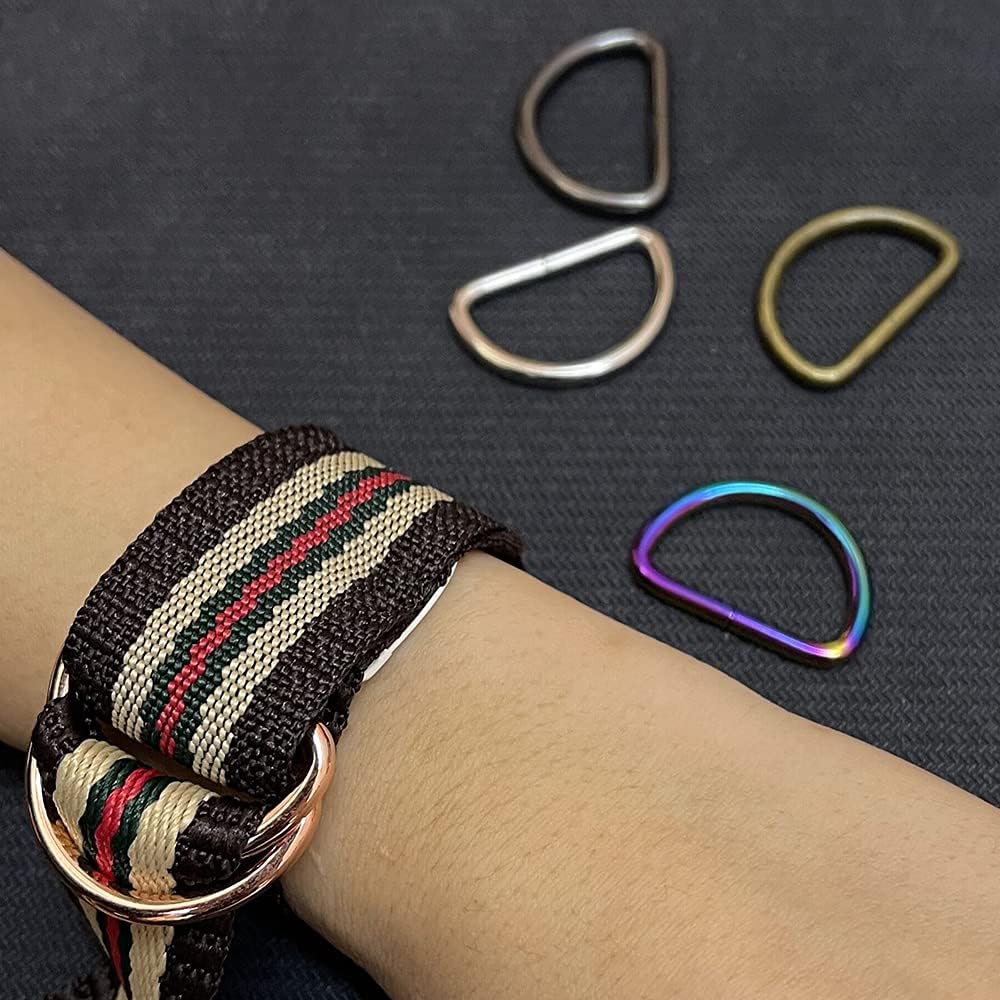 Anillos D de metal con hebillas en D  Clips de hebilla en forma de D no soldados de 1 pulgada, hebillas de cinturón, bolsas de hardware, anillo para