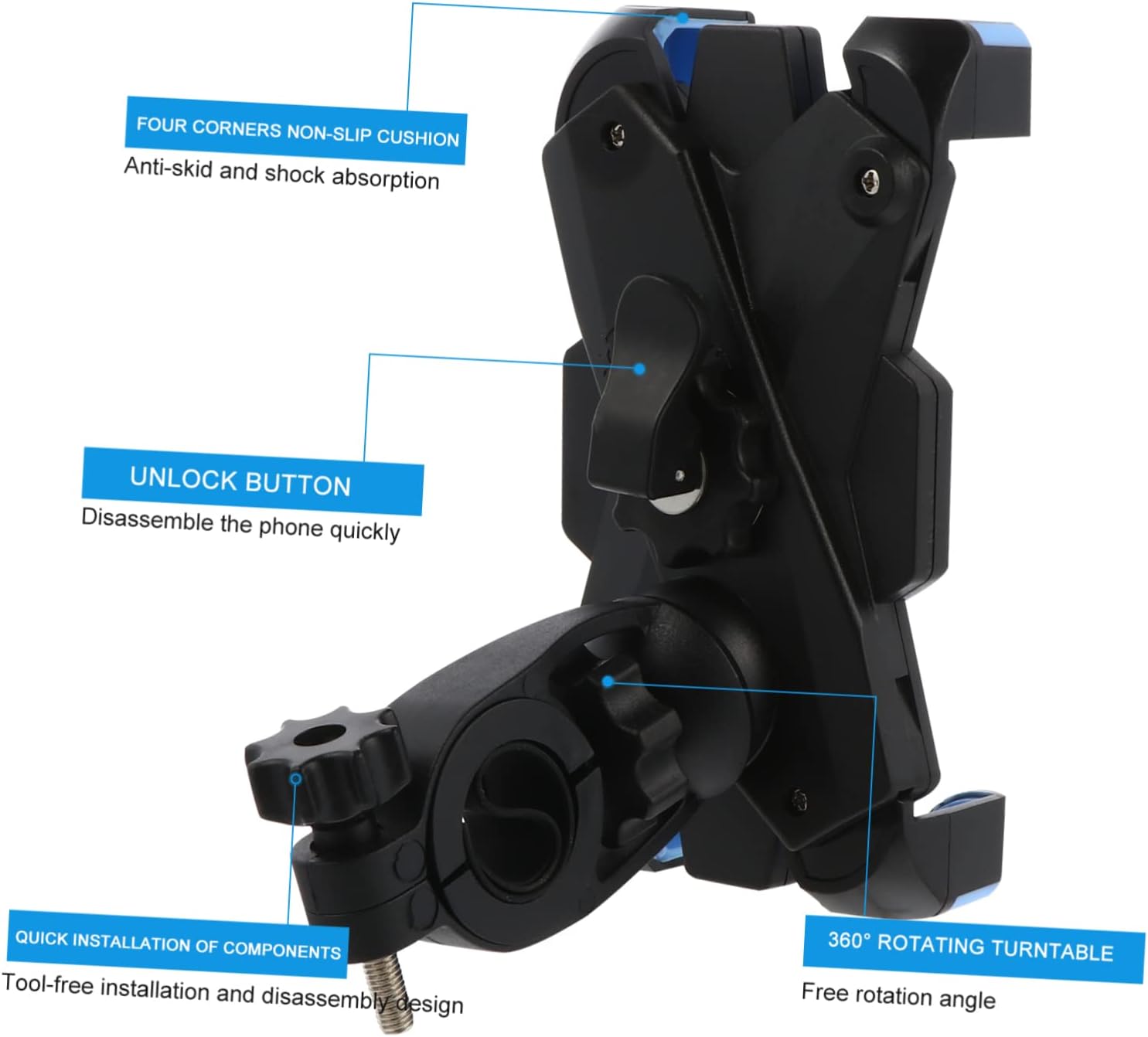 Soporte de teléfono de plástico para bicicleta, soporte para teléfono celular, manillar, soporte para manillar, soporte para manillar de bicicleta,