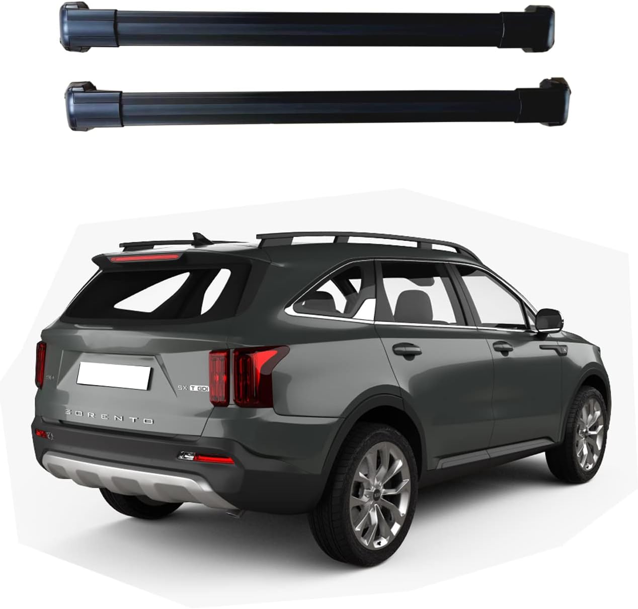 Barras transversales para portaequipajes Sorento X-Line 2021  2025 Rieles laterales elevados para carga, kayak, bicicleta, portaesquíes, barras
