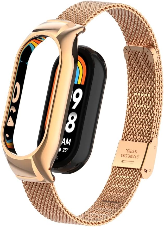 HOPMC Correa de reloj compatible con Xiaomi mi Band 8 correas ajustables con hebilla de metal impermeable correa de repuesto accesorios