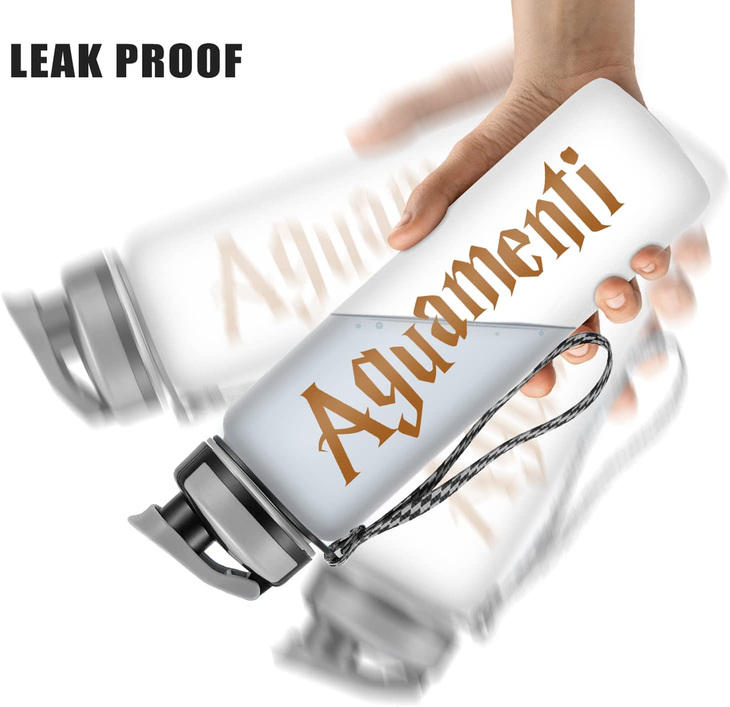 LEADO Botella de agua motivacional de 1 litro  32 onzas con marcador de tiempo – con la leyenda Aguamenti, Mercadería de Harry Potter  Divertido