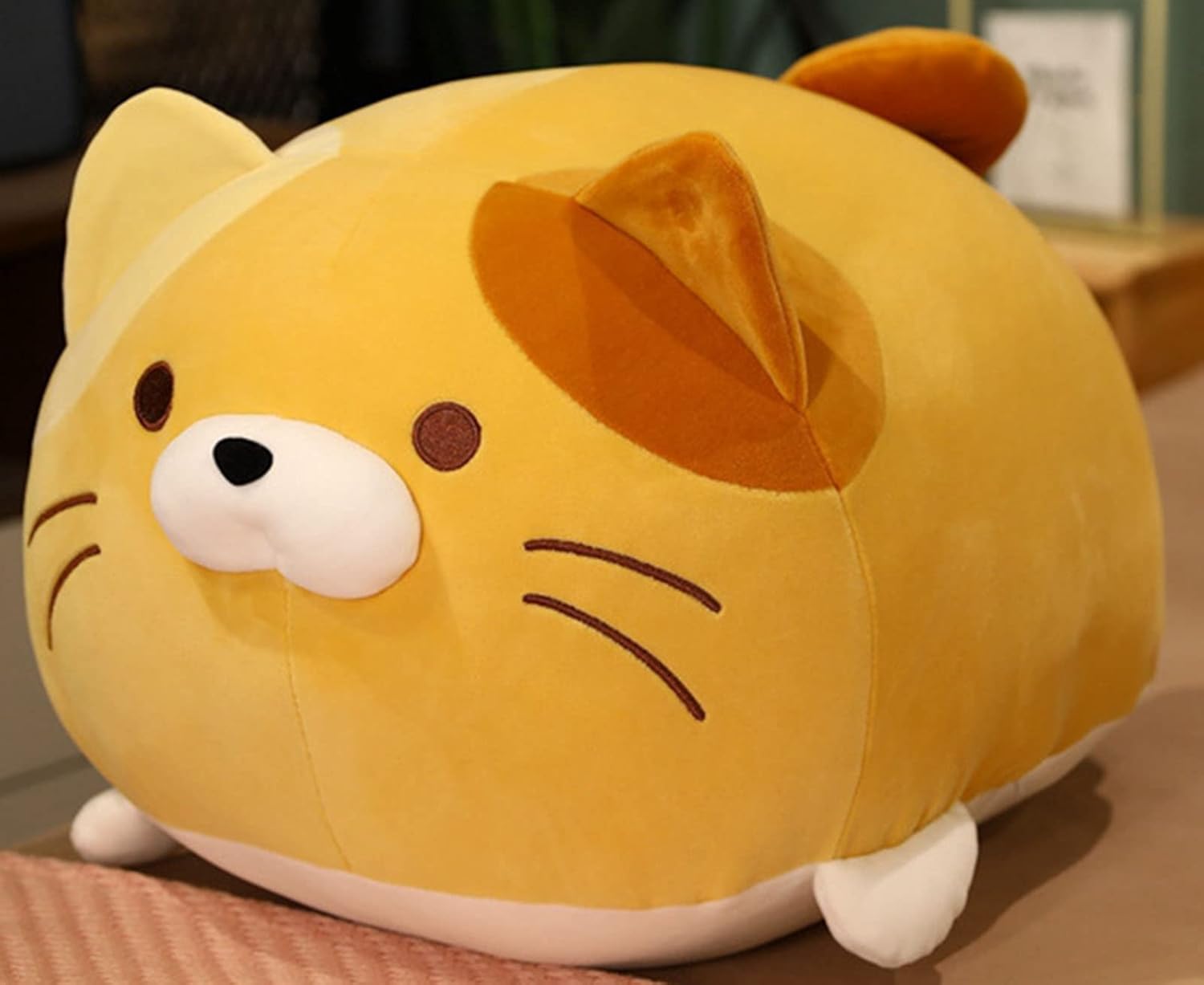 Linda y suave y gorda de gato atigrado de peluche, juguetes de peluche para gatos y gatitos, almohada para abrazar, regalo para niños y amantes