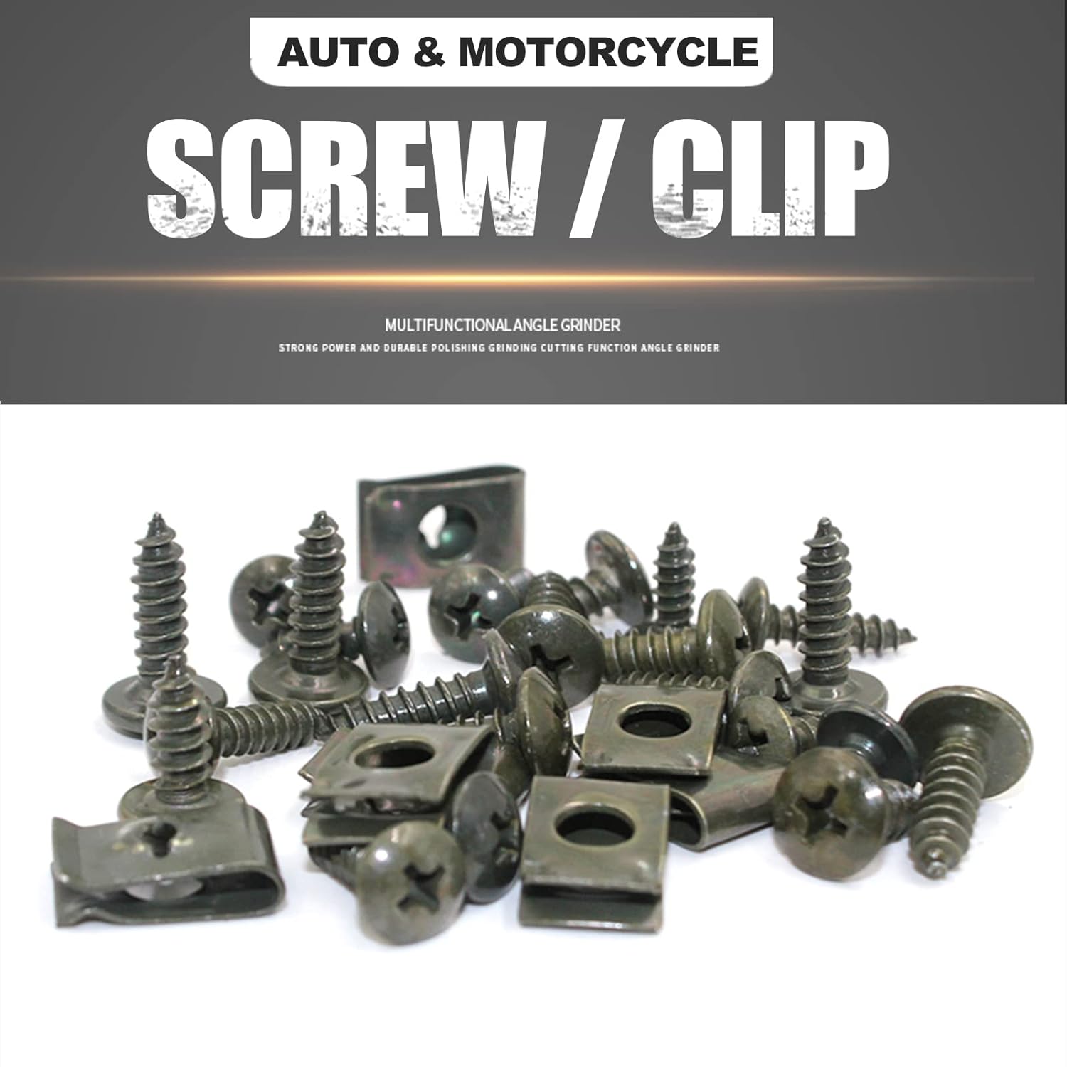 Minho 200 clips de cinta en U automotriz con tornillo autorroscante, 50 tornillos autorroscantes #10 x 12 pulgadas + 50 tornillos autorroscantes #10