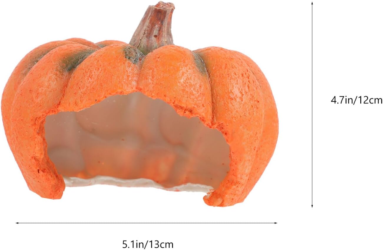 Ipetboom Decoración de pecera de acuario Adornos de resina de dibujos animados Casa de refugio de calabaza Estatua de calabaza Estatua de cría Cueva