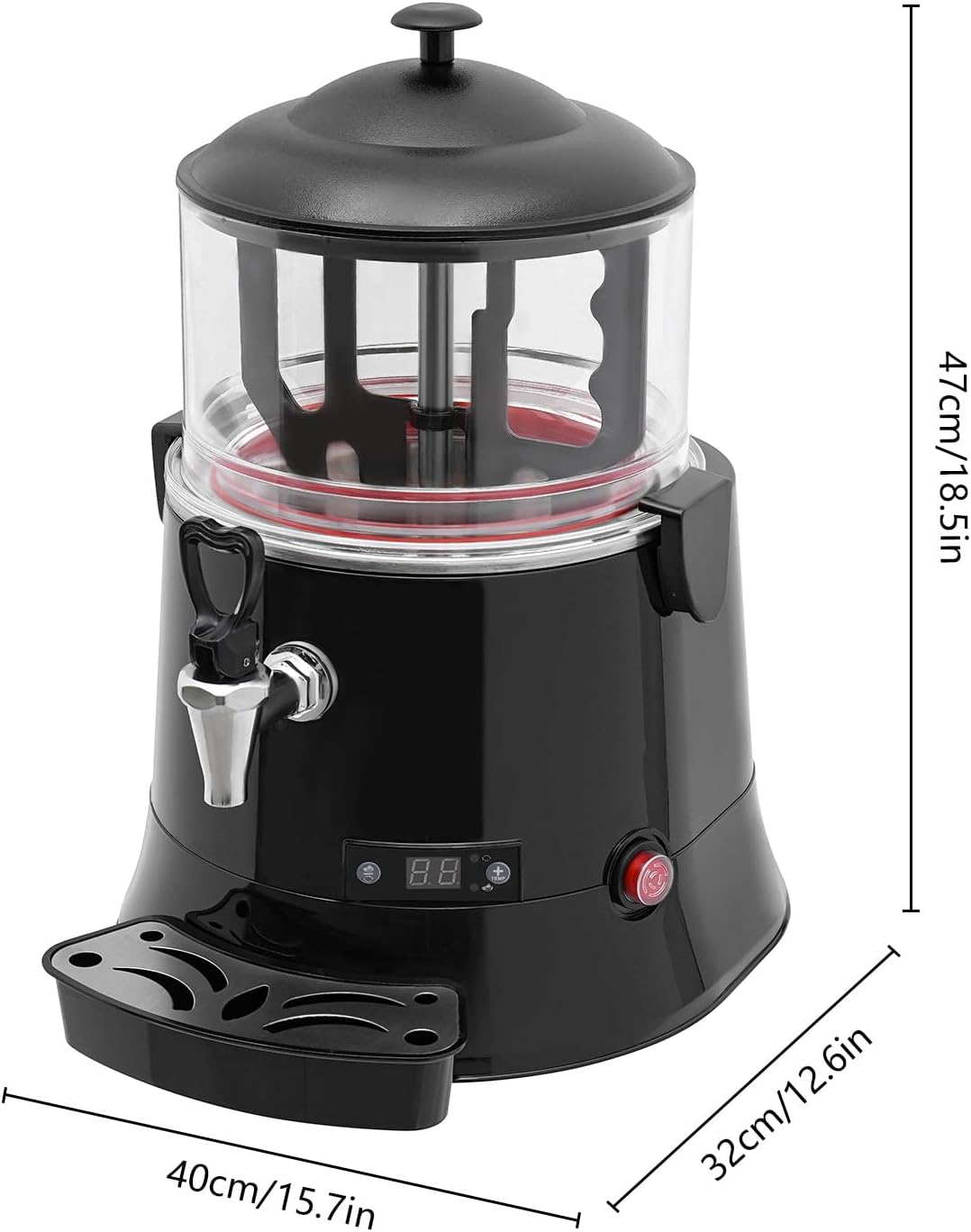 Máquina de calentamiento y mezcla de chocolate de 1.32 galones, máquina eléctrica de chocolate caliente con temperatura ajustable para calefacción