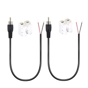 ELNONE Paquete de 2 cables RCA a cable desnudo, cable de altavoz de 1.0 ft1 pie a audio macho conector RCA adaptador enchufe para repuesto RCA cable ELNONE Paquete de 2 cables RCA a cable desnudo, cable de altavoz de 1.0 ft1 pie a audio macho conector RCA adaptador enchufe para repuesto RCA cable