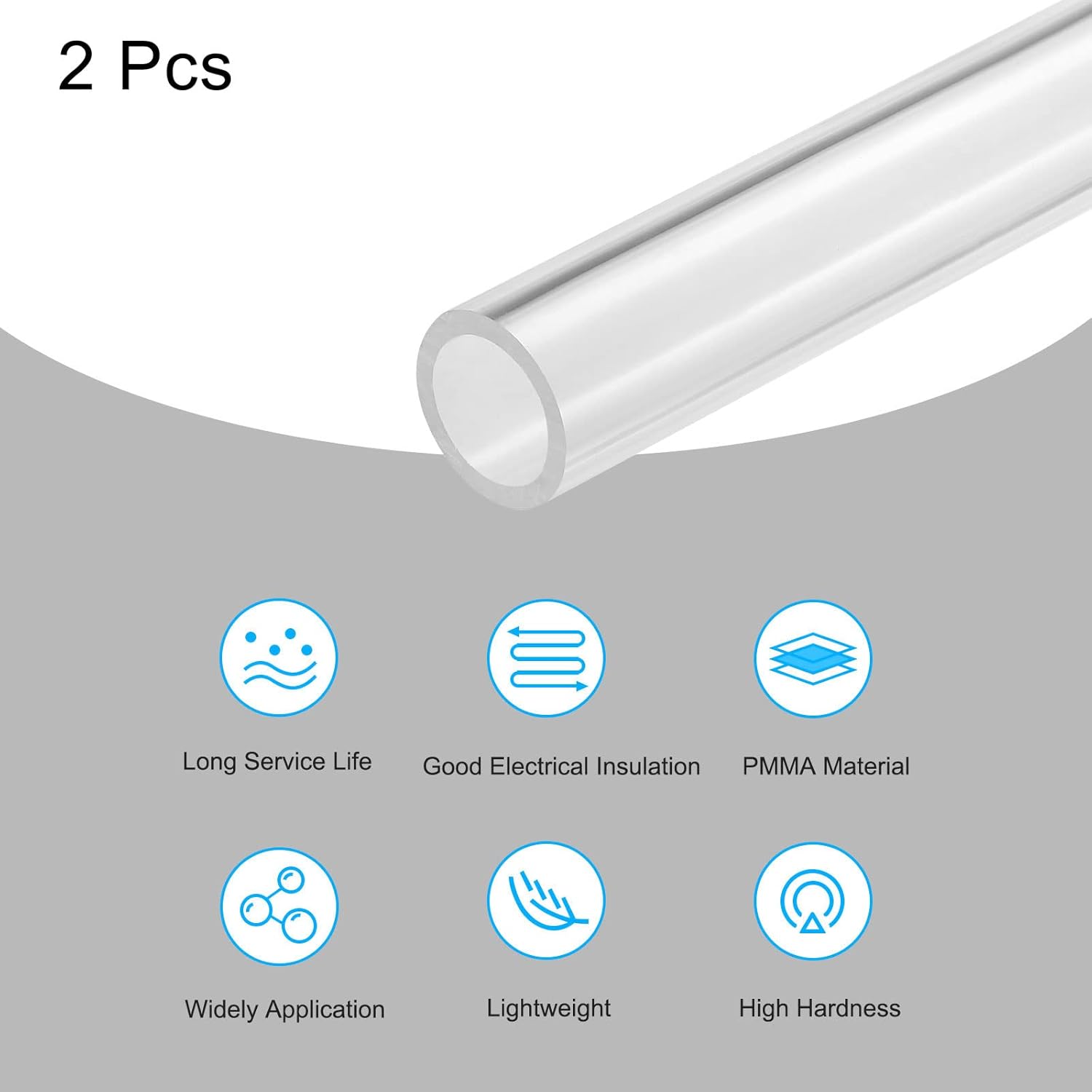MECCANIXITY Tubo acrílico transparente rígido redondo 18mm (0.7″) ID 0.866 in (78″) OD 14″ para lámparas y linternas, sistema de refrigeración por