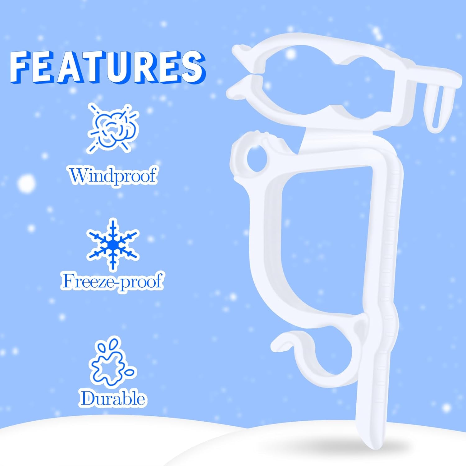 Clips de luz de Navidad multiusos, clips de luz navideños para luces C7 y mini, clips de luz de vacaciones para interiores y exteriores, paquete de