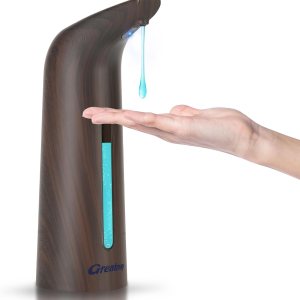 Greatmay Dispensador automático de jabón, material de plástico cromado, bomba desinfectante de manos sin contacto, soporte de jabón eléctrico a Greatmay Dispensador automático de jabón, material de plástico cromado, bomba desinfectante de manos sin contacto, soporte de jabón eléctrico a