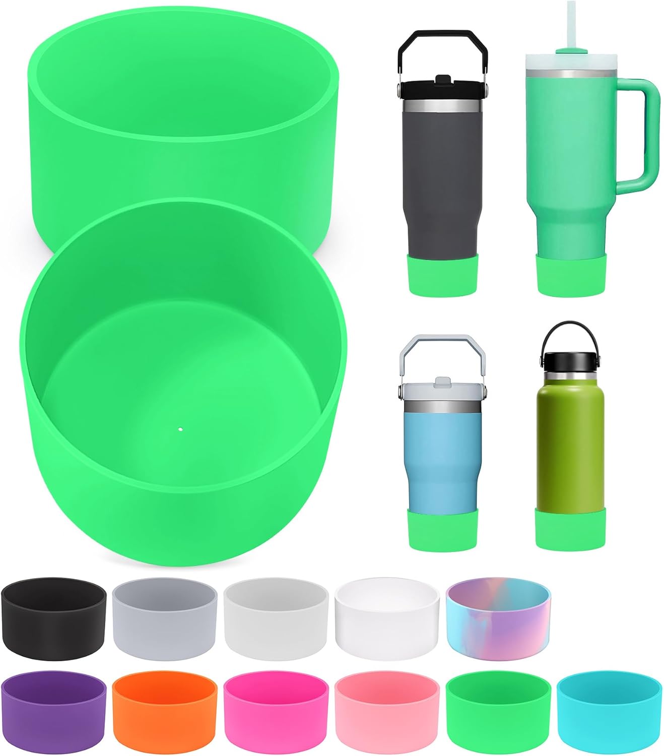2 piezas para botas Stanley, parte inferior de silicona para Stanley Cup Boot Quencher Adventure de 40 onzas y para botas Hydroflask de 12 a 24