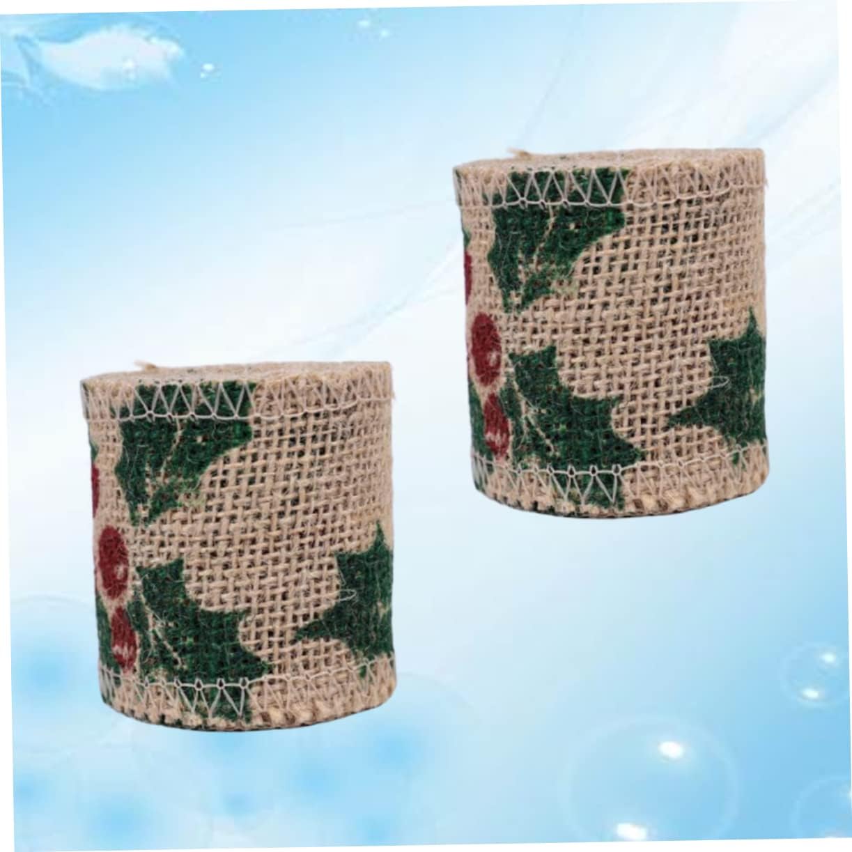 COHEALI 4 cintas de tela de Navidad, cinta de yute, lazo de regalo de Navidad, lazo de envoltura de Navidad, cinta de yute de Navidad, cinta de