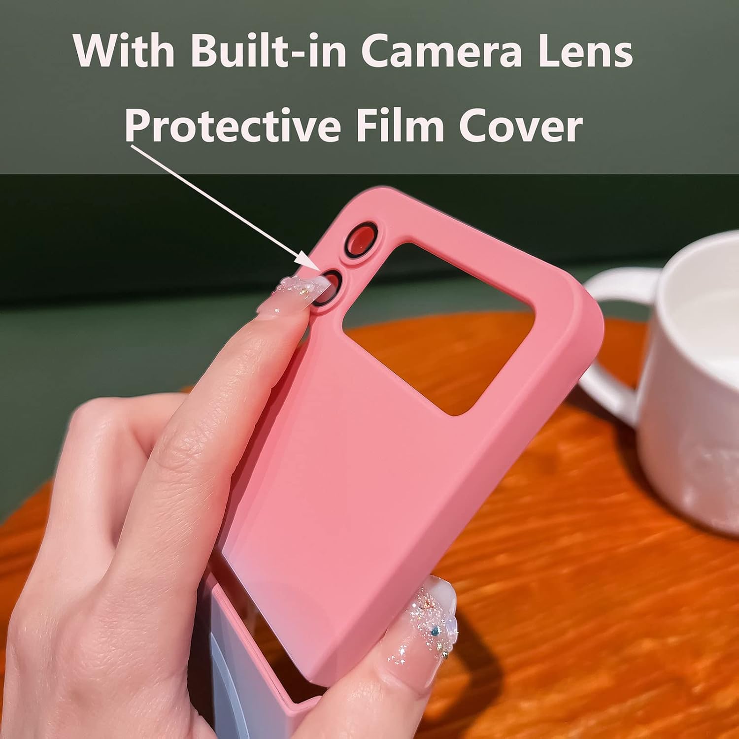 Funda magnética para Samsung Galaxy Z Flip 4 compatible con MagSafe color neón degradado, protector de lente de cámara integrado, suave al tacto,