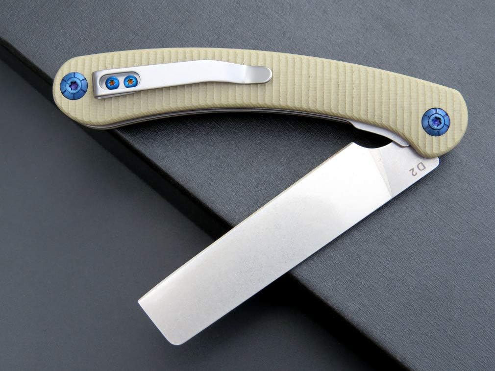 Eafengrow EF939 Cuchillo de bolsillo plegable con hoja de acero D2 G10 cuchillo plegable de bolsillo EDC para supervivencia de campamento y al aire