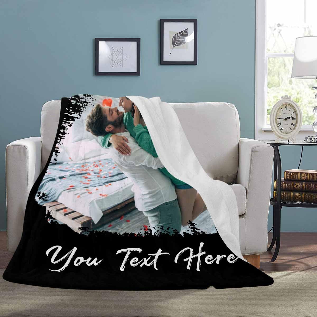 Manta personalizada para regalos con texto, manta personalizada con fotos conmemorativas, cumpleaños, Navidad, día de San Valentín, aniversario,