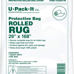 Funda de alfombra enrollada Bolsa de plástico para mudanza y almacenamiento Funda de alfombra enrollada Bolsa de plástico para mudanza y almacenamiento