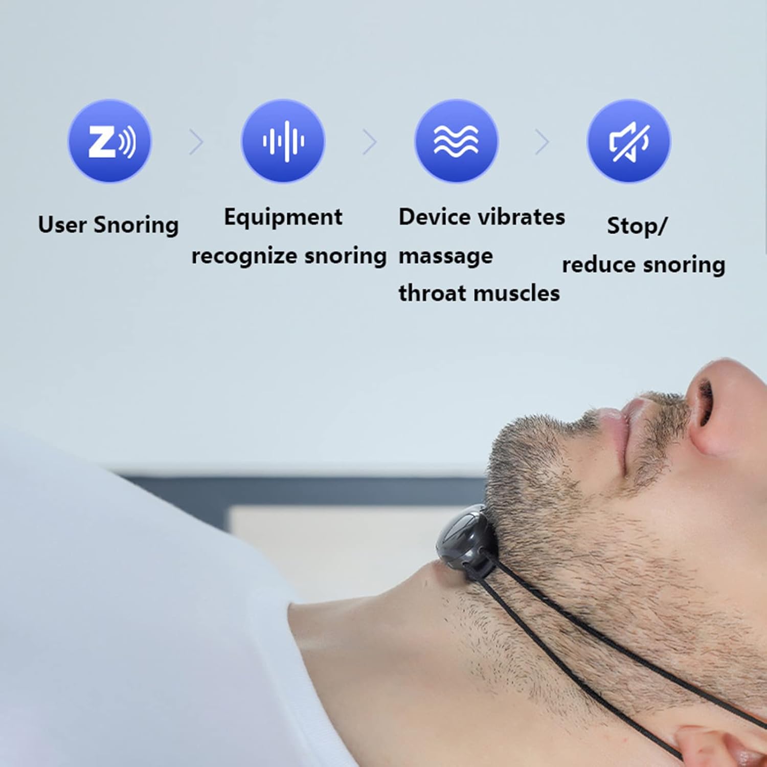 Solución automática de ronquidos para parar ronquidos Solución profesional eléctrica inteligente anti ronquidos con tecnología Bluetooth registra y
