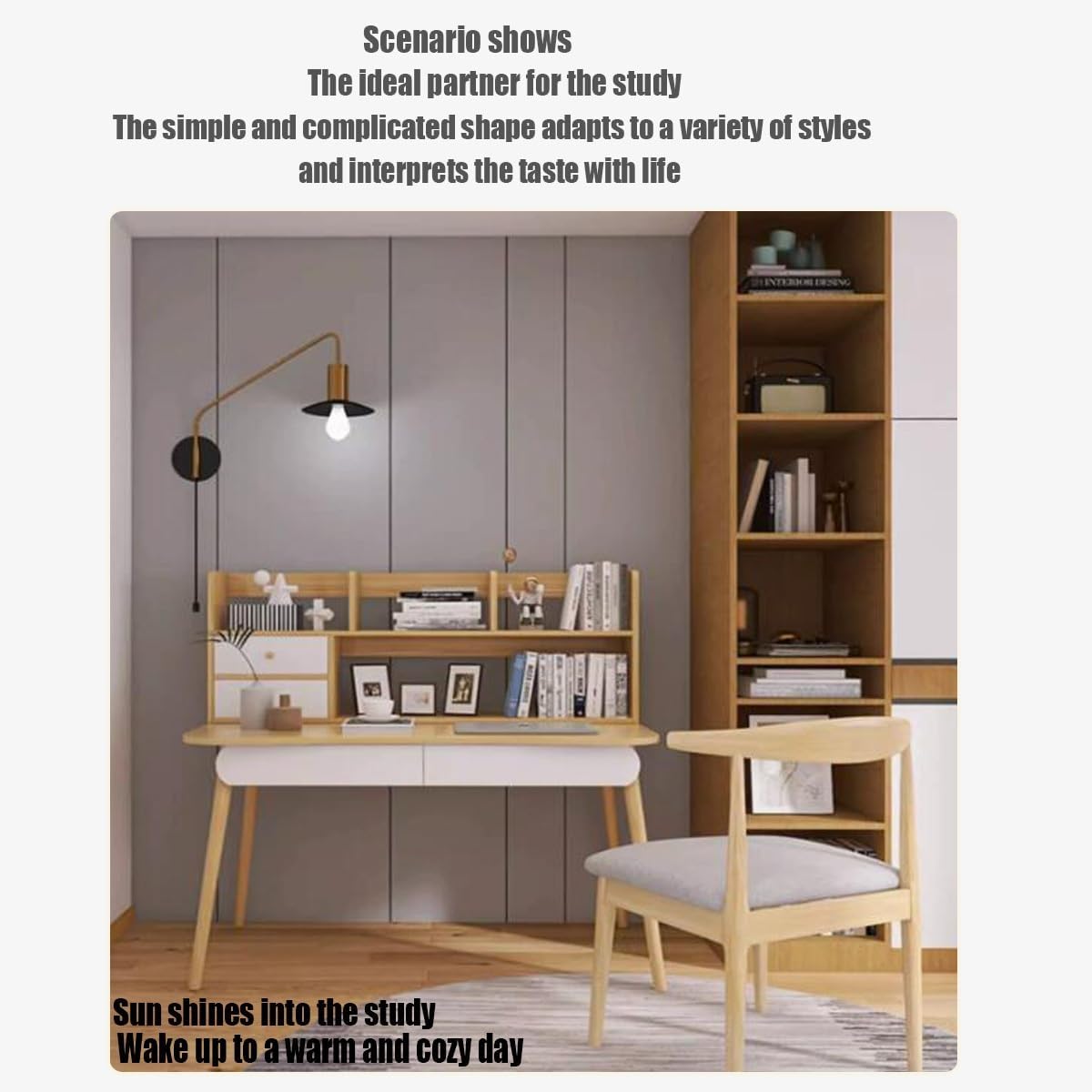 Estantería de escritorio expandible, organizadores de escritorio, almacenamiento de suministros de oficina de madera con 1 cajón2 cajones4 cajones,