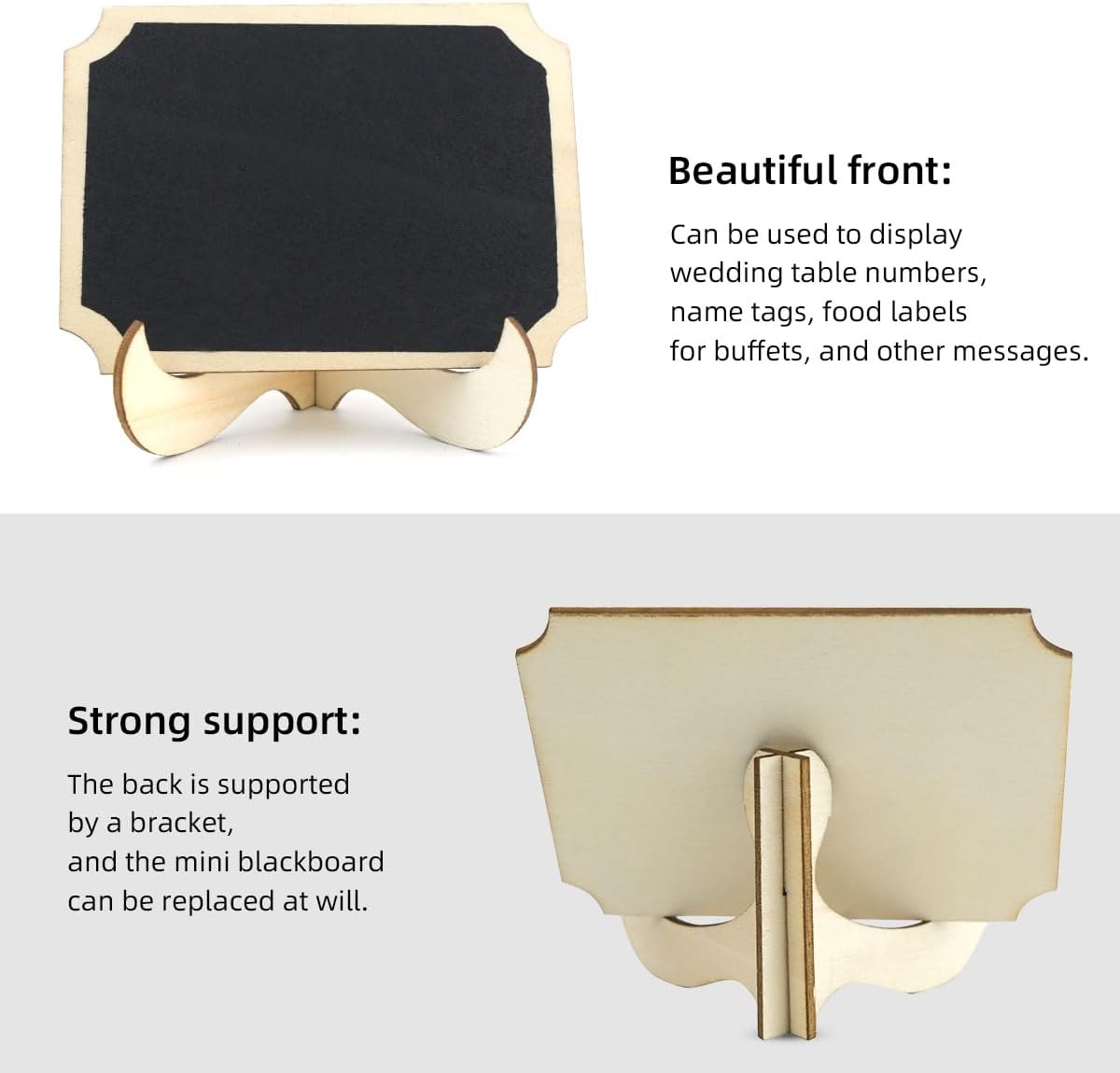 20 Pack Mini Chalkboard Signs Food Labels Small Wooden Blackboard with Easel Stand for Table Numbers Wedding Sign Message Board Place Cards Party