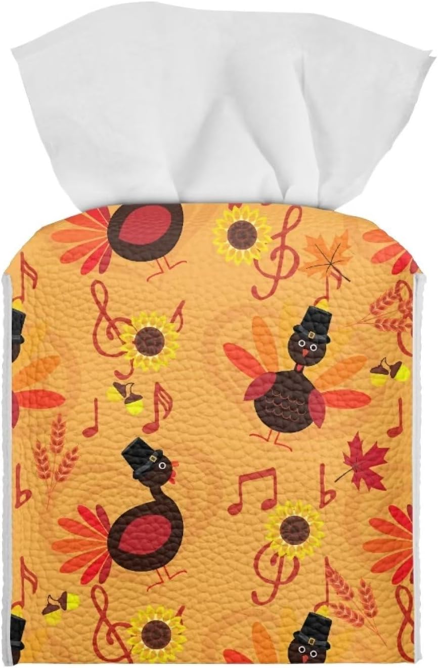 Funda para caja de pañuelos de pavo con cinturón inferior, organizador de pañuelos cuadrado de cuero, dispensador de pañuelos decorativo de Acción