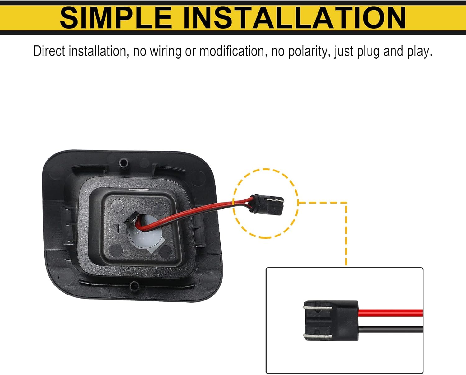 R&F Auto Luces LED de matrícula de repuesto para Ram 1500 2500 3500 (2003-2018)  Ram 1500 Classic (2019-2020), lente transparente alimentada por 40