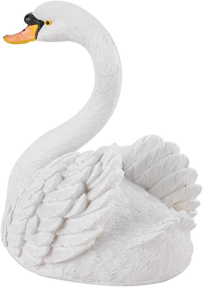 Figura de cisne blanco, decoración de cisne de resina, modelo animal, decoración de paisaje, jardinería para patio