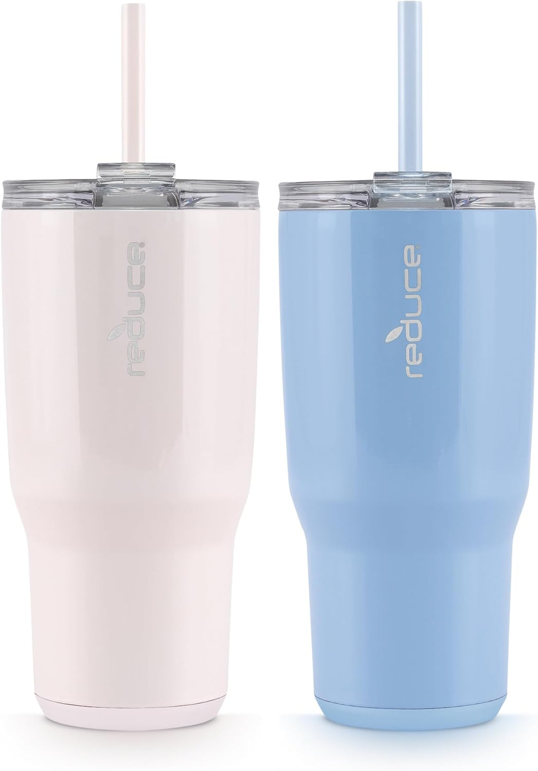 Reduce Cold1 – Vaso de acero inoxidable aislado al vacío de 34 onzas con tapa y popote, mantiene las bebidas frías hasta 36 horas, marcas internas