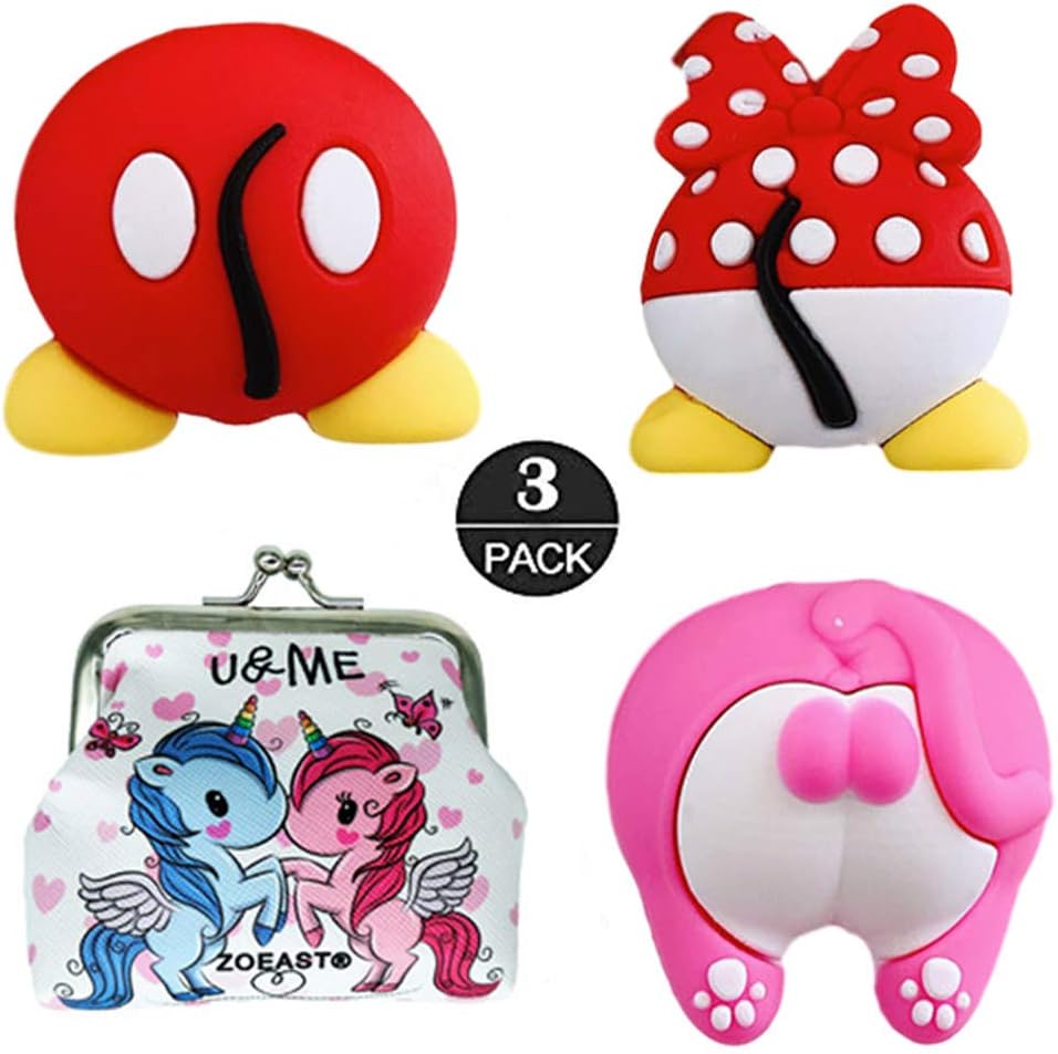 ZOSTLAND Paquete de 3 protectores de animales rojos y rosados, cargador USB, protector de línea de auriculares, compatible con todos los iPhone 15,