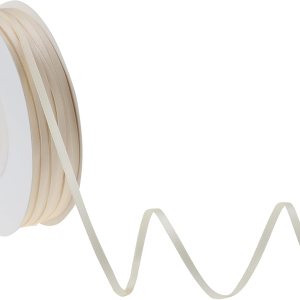 DINDOSAL Cinta fina de marfil de 18 pulgadas, cinta estrecha color crema, cinta de satén delgada de doble cara para decoración de bodas, cinta fina DINDOSAL Cinta fina de marfil de 18 pulgadas, cinta estrecha color crema, cinta de satén delgada de doble cara para decoración de bodas, cinta fina