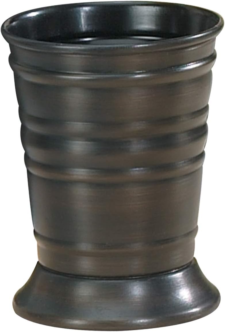 nu steel Bogart – Vaso de metal, soporte para brochas de maquillaje y vaso para cepillo de dientes para baño, encimera, escritorio, dormitorio,